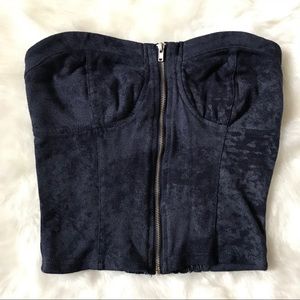 Bustier top with front zipper XS